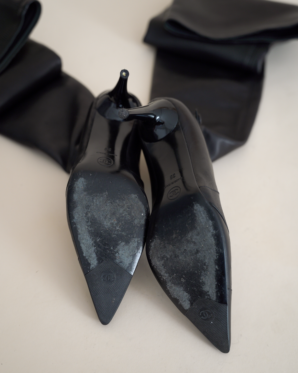 Chanel AW 2005 Thigh-High Leather Boots