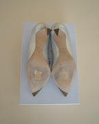 Christian Dior silver crinkle leather “Songe” pumps
