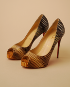 Christian Louboutin "Suellena" Python Platform Pumps