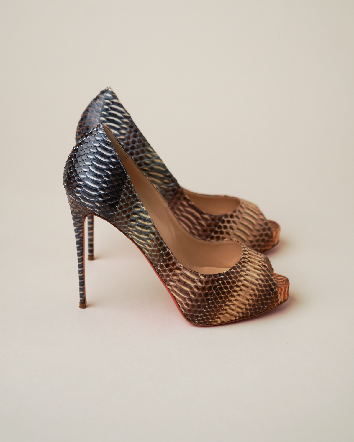 Christian Louboutin "Suellena" Python Platform Pumps