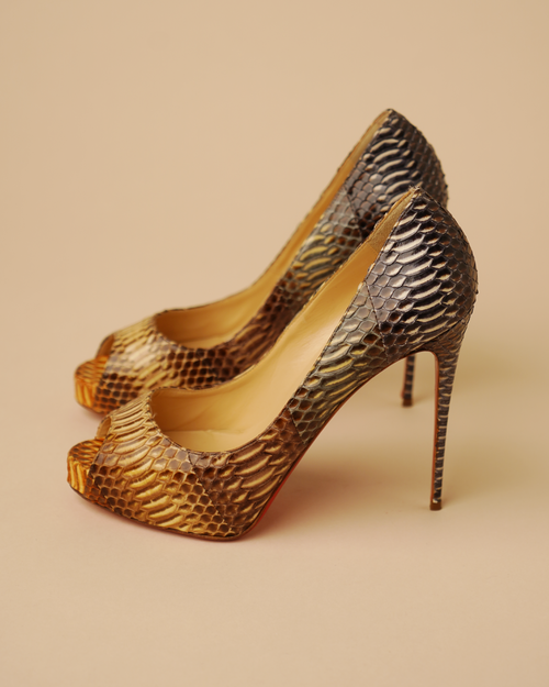 Christian Louboutin "Suellena" Python Platform Pumps