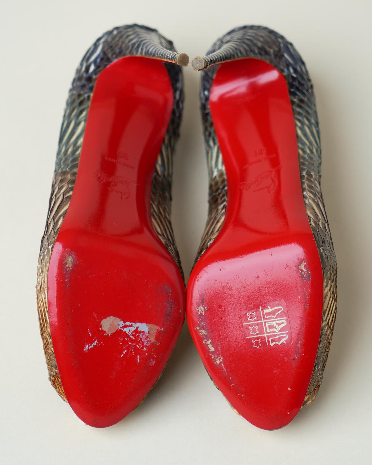 Christian Louboutin "Suellena" Python Platform Pumps