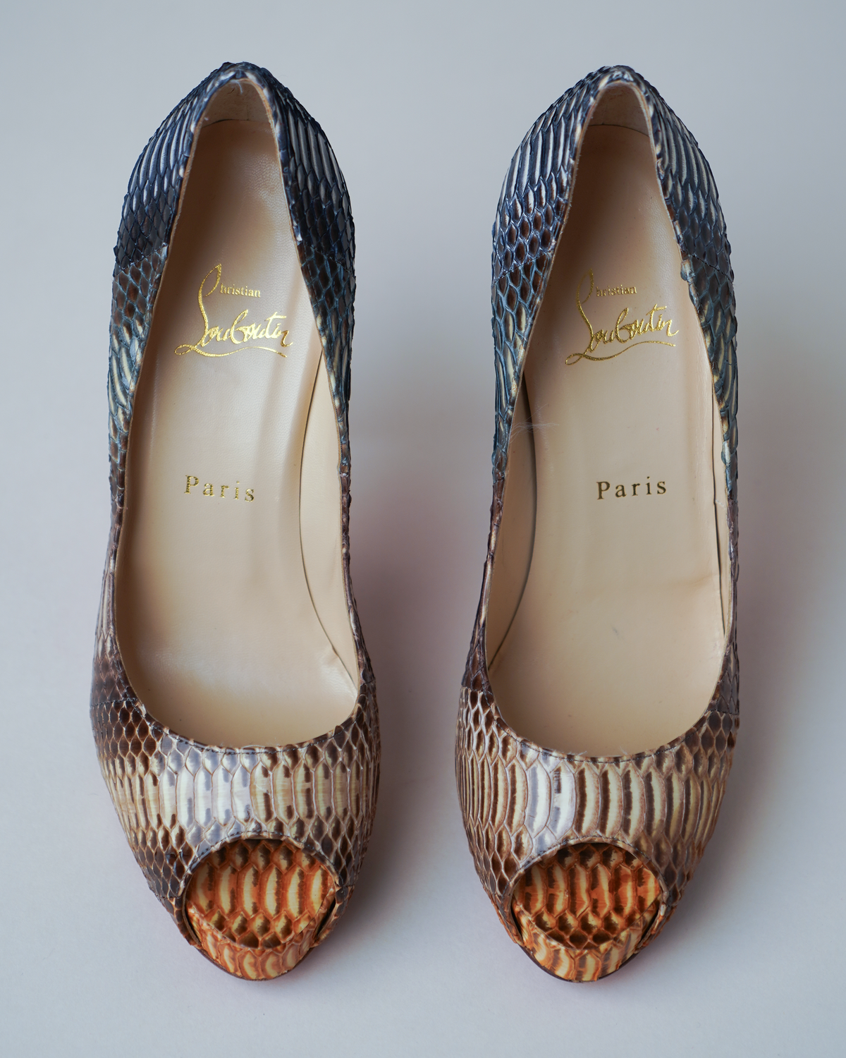 Christian Louboutin "Suellena" Python Platform Pumps