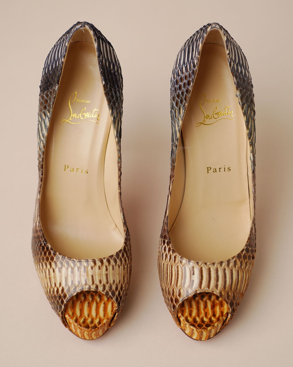 Christian Louboutin "Suellena" Python Platform Pumps