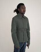 Craig Green Belted Quilted Worker Jacket — Olive Green