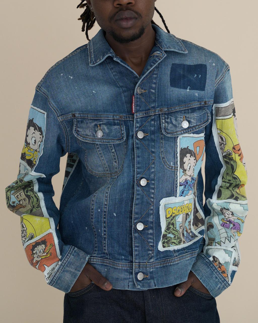 Dsquared2 x Betty Boop “Boo Tales” Comic-Patch Denim Jacket