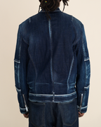 Dsquared2 Heritage Contrast-Piping Denim Biker Jacket