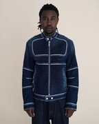 Dsquared2 Heritage Contrast-Piping Denim Biker Jacket