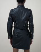 DSquared2 Hybrid Denim-Mesh & Leather Moto Jacket