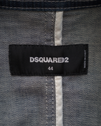 Dsquared2 Heritage Contrast-Piping Denim Biker Jacket