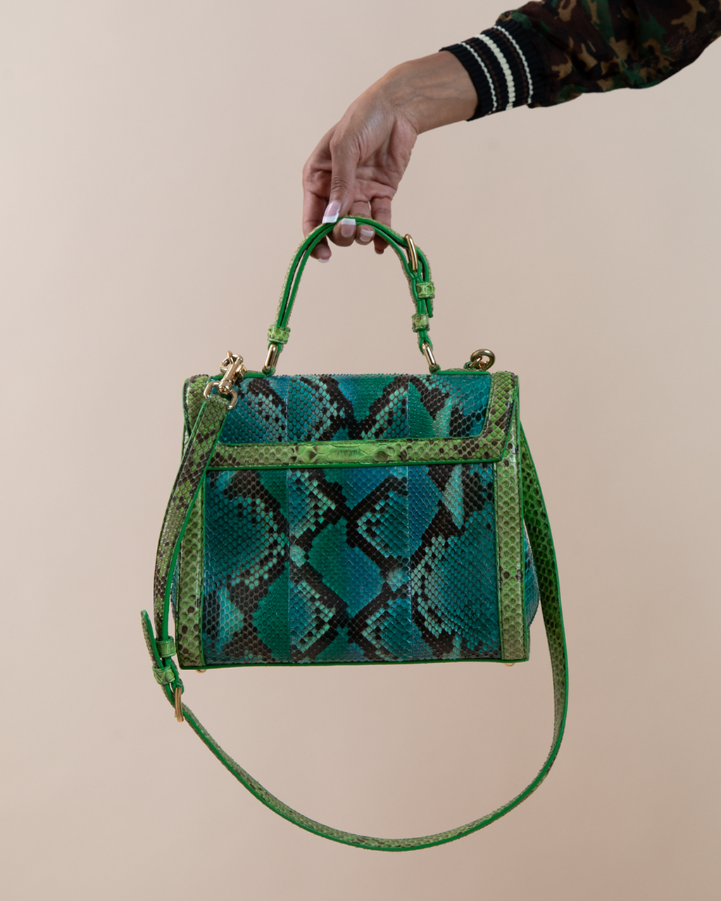 Dolce &amp; Gabbana Medium “Miss Monica” Python Top-Handle Bag