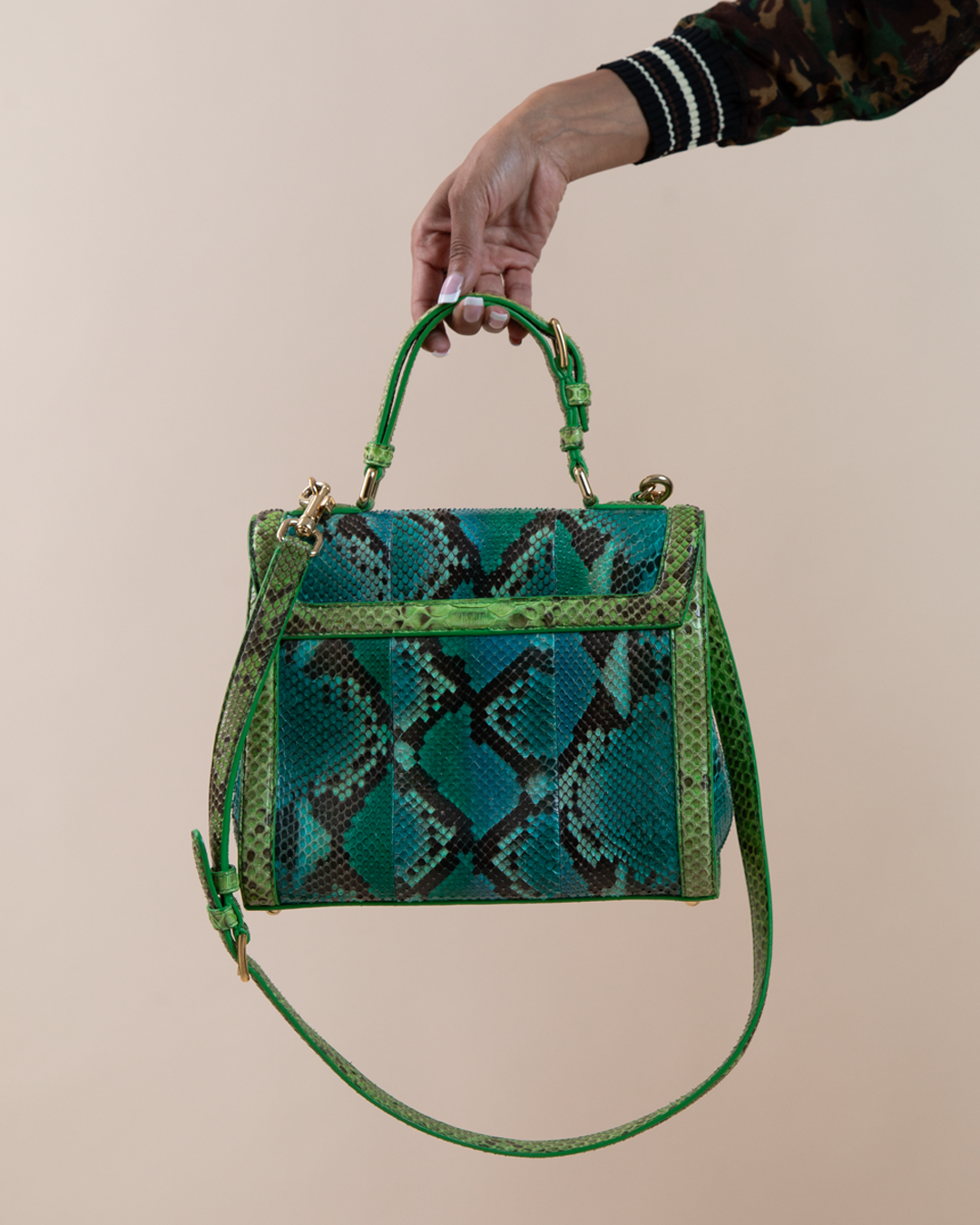 Dolce &amp; Gabbana Medium “Miss Monica” Python Top-Handle Bag