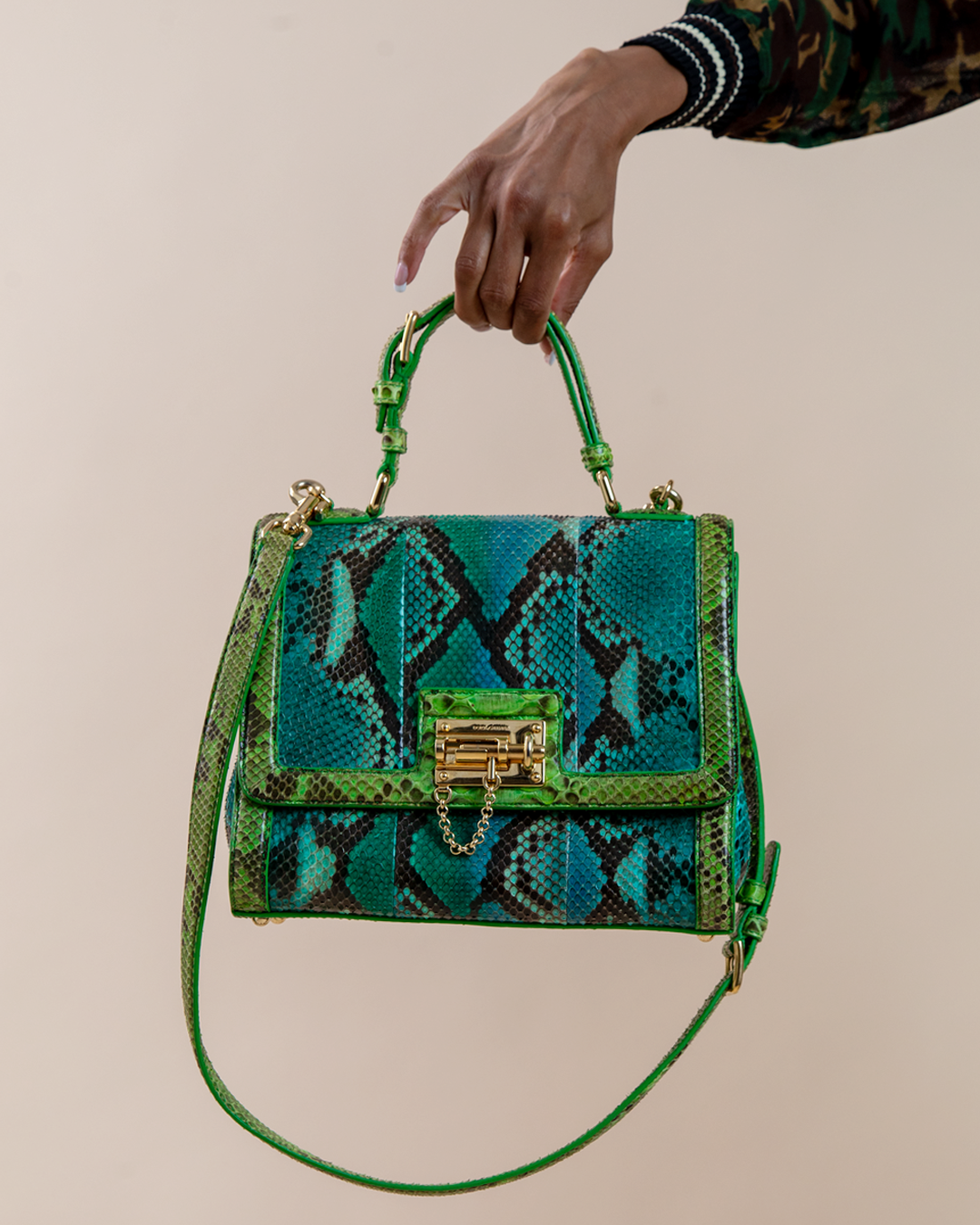 Dolce &amp; Gabbana Medium “Miss Monica” Python Top-Handle Bag