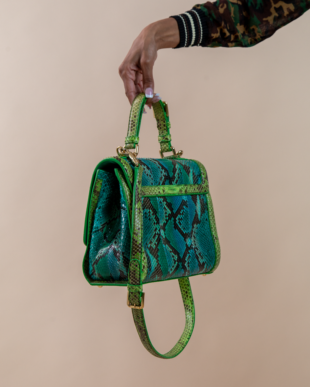 Dolce &amp; Gabbana Medium “Miss Monica” Python Top-Handle Bag