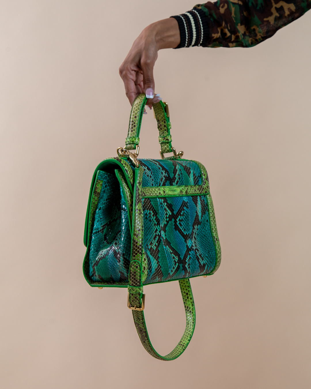Dolce &amp; Gabbana Medium “Miss Monica” Python Top-Handle Bag