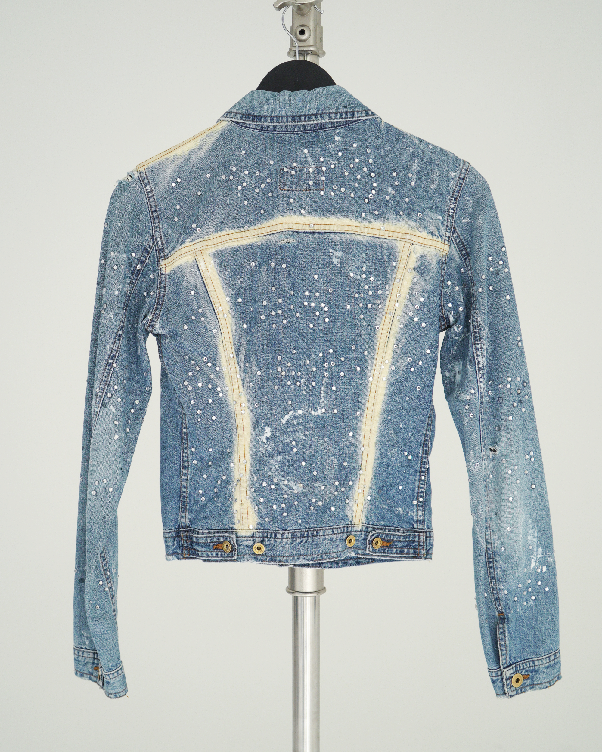 D&G bleached and rhinestone adorned denim jacket