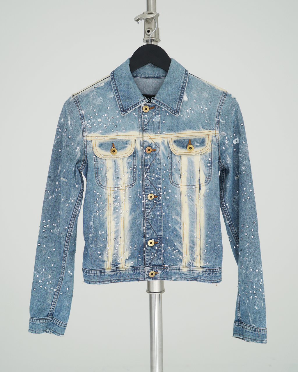 D&G bleached and rhinestone adorned denim jacket