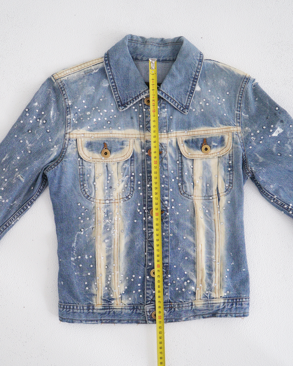 D&G bleached and rhinestone adorned denim jacket