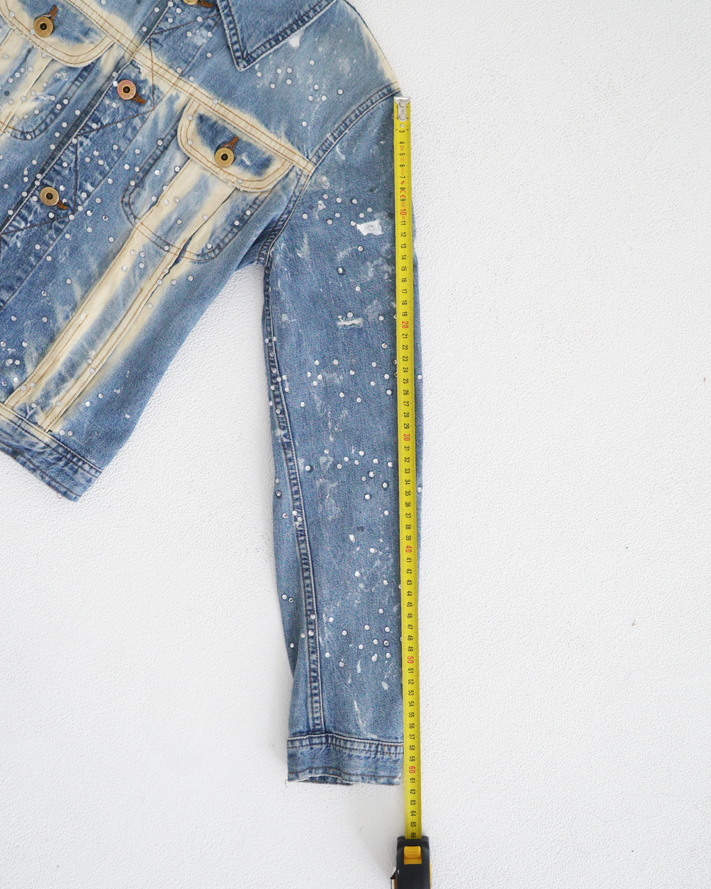 D&G bleached and rhinestone adorned denim jacket