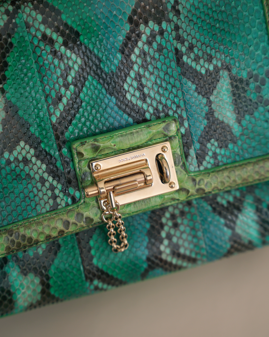 Dolce &amp; Gabbana Medium “Miss Monica” Python Top-Handle Bag