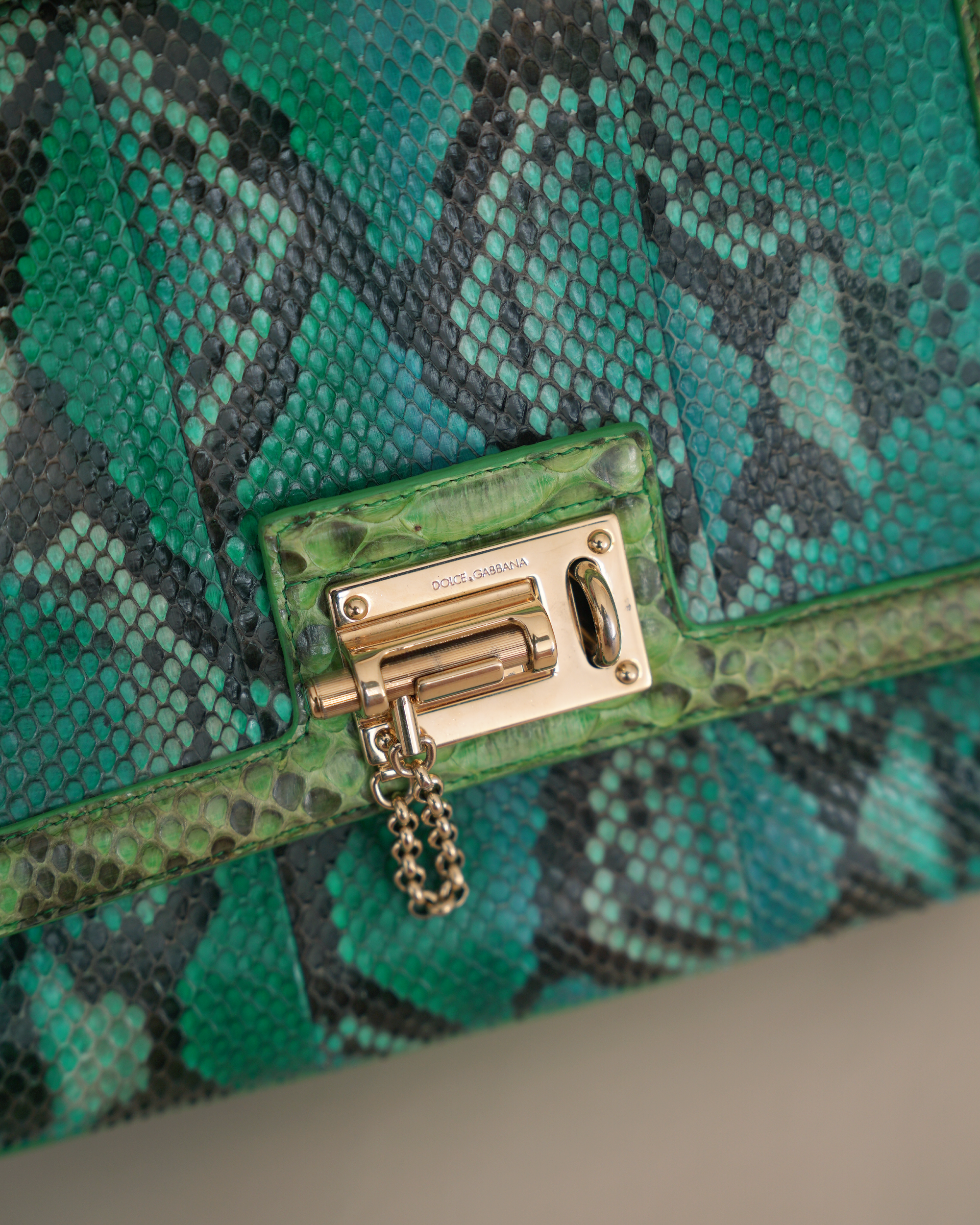 Dolce &amp; Gabbana Medium “Miss Monica” Python Top-Handle Bag