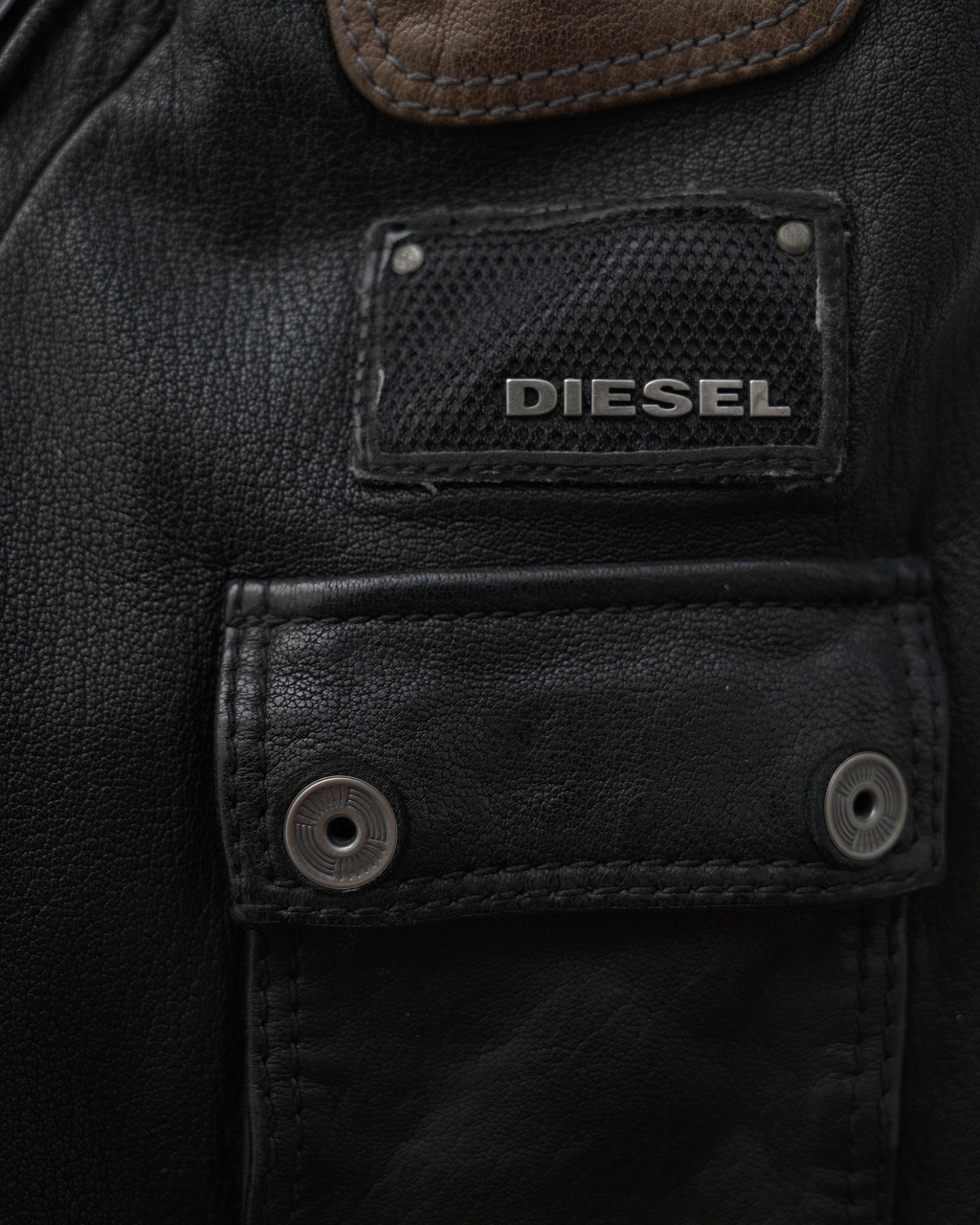 Archival Diesel Y2K Modular Multi-Panel Leather Moto Jacket