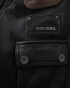 Archival Diesel Y2K Modular Multi-Panel Leather Moto Jacket