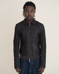 Archival Dolce & Gabbana Laser-Cut “Cage” Leather Bomber Jacket