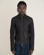 Archival Dolce & Gabbana Laser-Cut “Cage” Leather Bomber Jacket