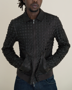 Archival Dolce & Gabbana Laser-Cut “Cage” Leather Bomber Jacket