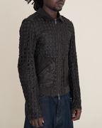 Archival Dolce & Gabbana Laser-Cut “Cage” Leather Bomber Jacket