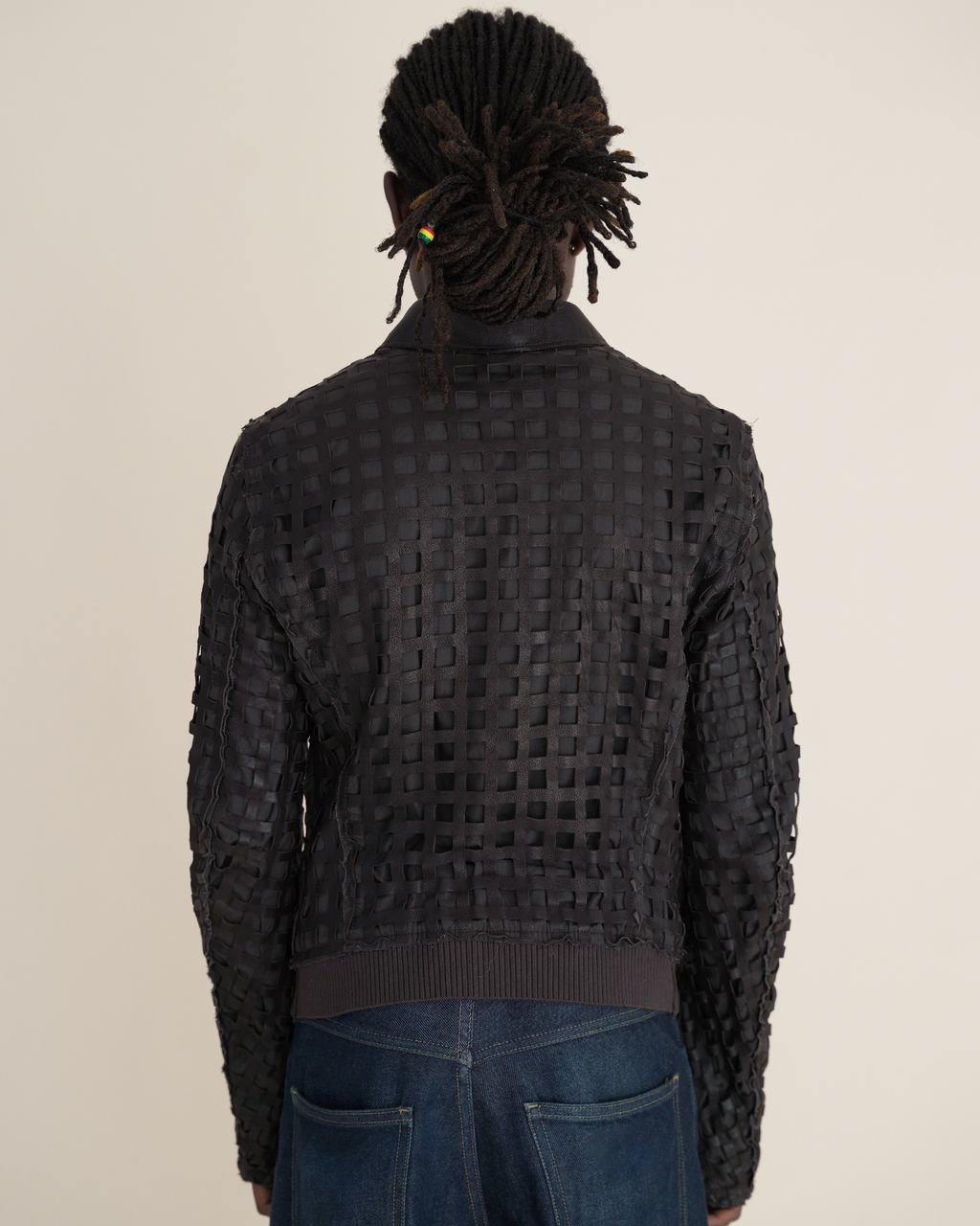 Archival Dolce & Gabbana Laser-Cut “Cage” Leather Bomber Jacket