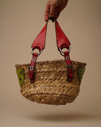 Dolce & Gabbana woven basket bag with python trim