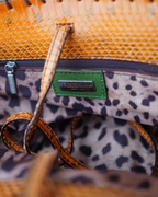 Dolce & Gabbana woven basket bag with python trim
