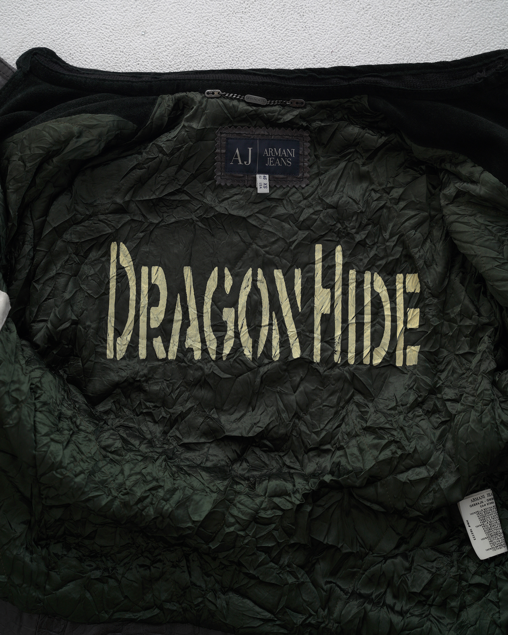 Archival Armani Jeans FW1998 “Dragon Hide” Suede Moto Jacket