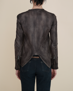 Empresa Artisanal Asymmetric Washed-Lambskin Jacket