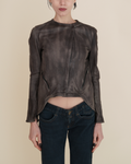 Empresa Artisanal Asymmetric Washed-Lambskin Jacket