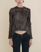 Empresa Artisanal Asymmetric Washed-Lambskin Jacket