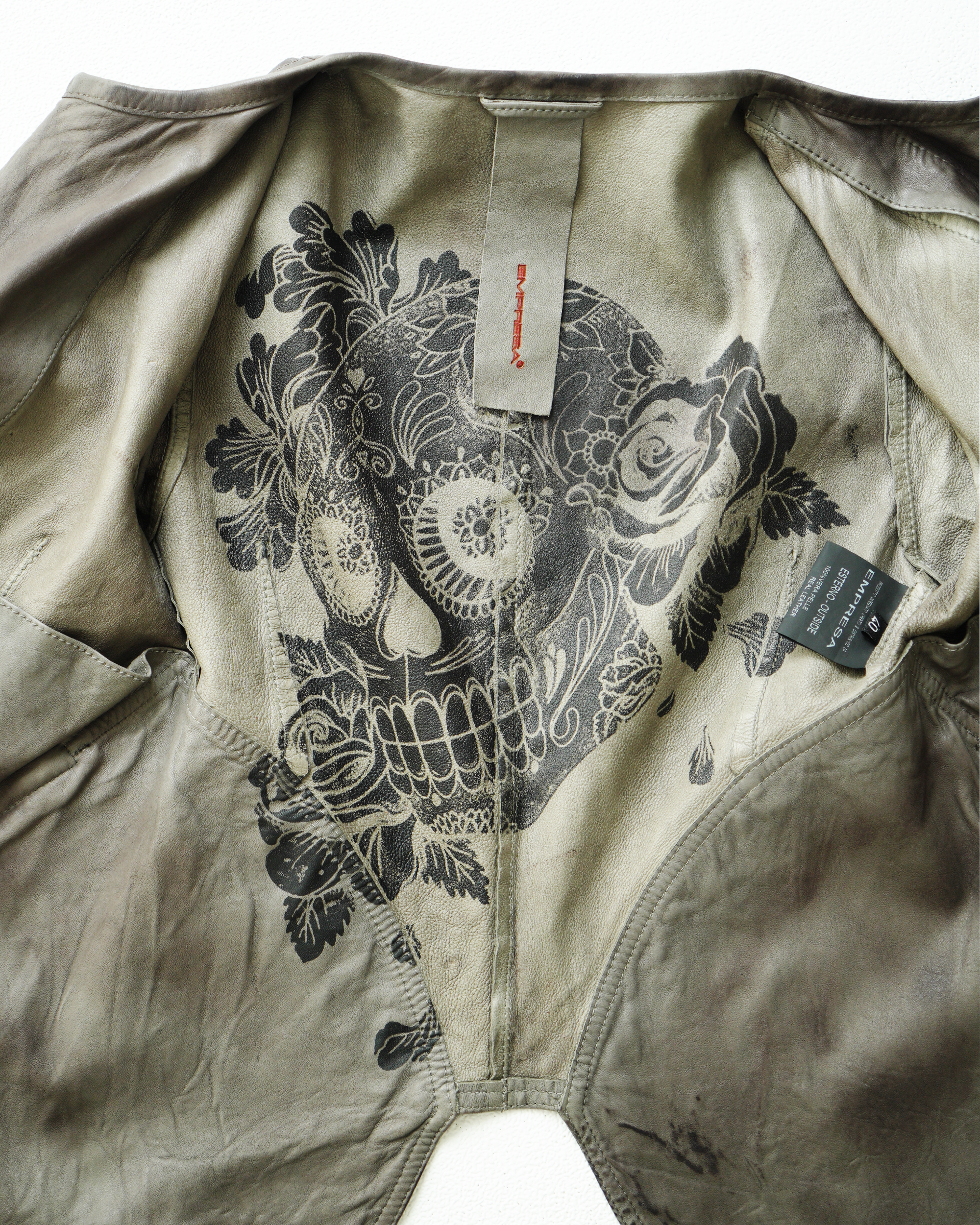 Empresa Artisanal Asymmetric Washed-Lambskin Jacket