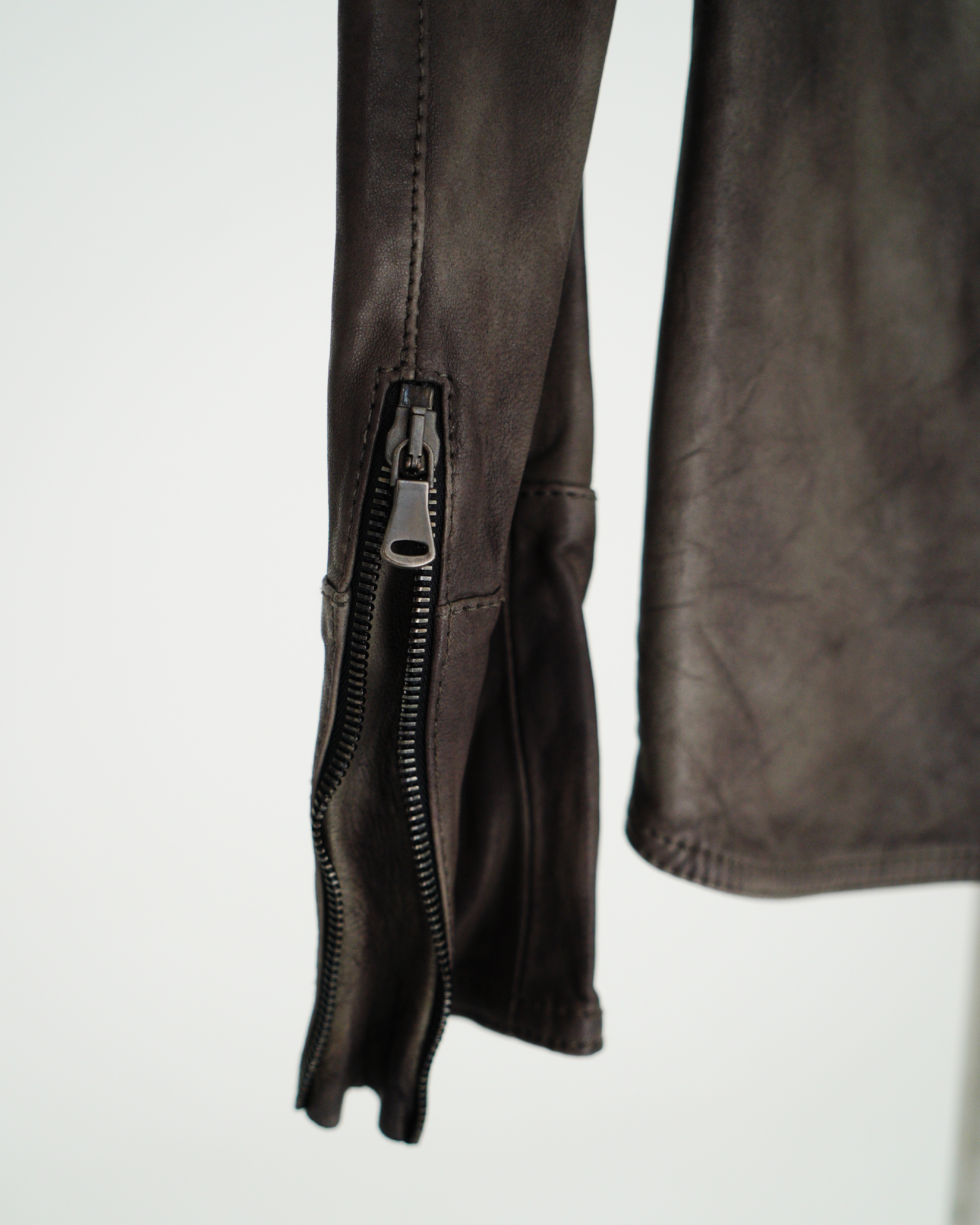 Empresa Artisanal Asymmetric Washed-Lambskin Jacket