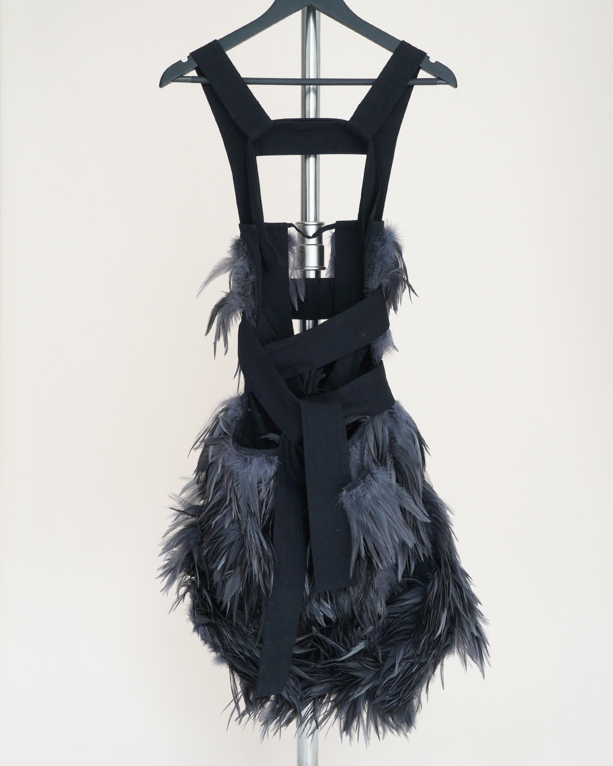 Preen by Thornton Bregazzi feathered cage-harness mini dress