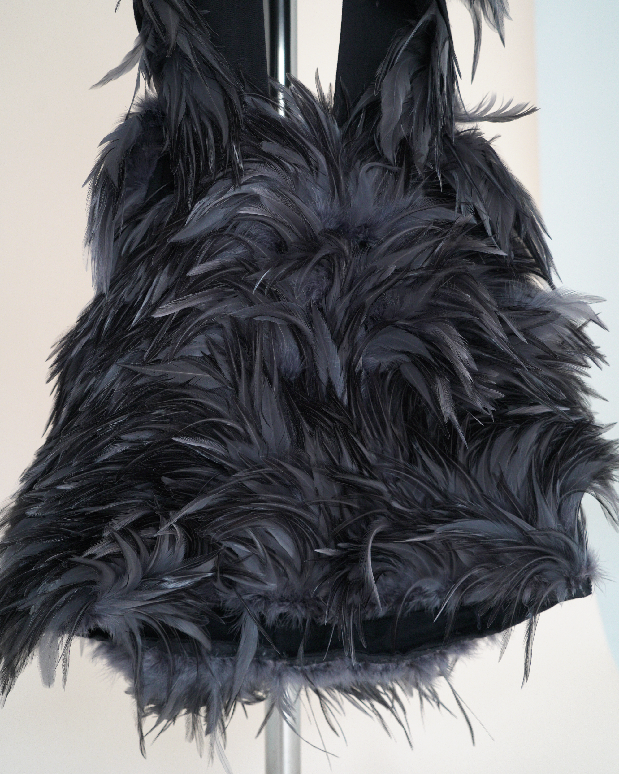 Preen by Thornton Bregazzi feathered cage-harness mini dress