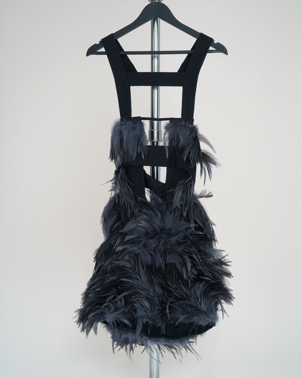 Preen by Thornton Bregazzi feathered cage-harness mini dress