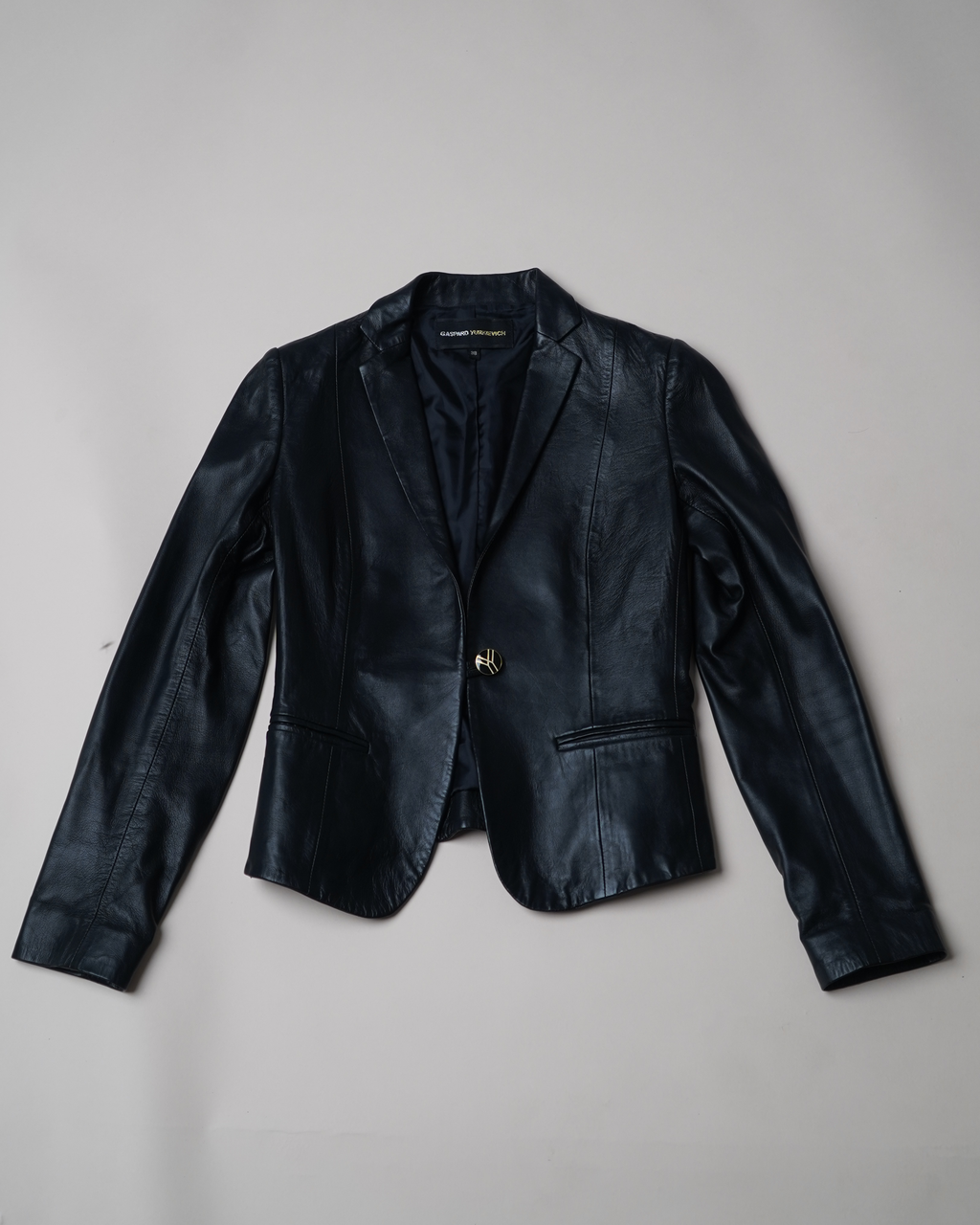 Gaspard Yurkievich sculpted leather blazer jacket