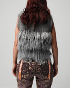Yigal Azrouël Tiered Mixed Fur & Ostrich Feather Vest