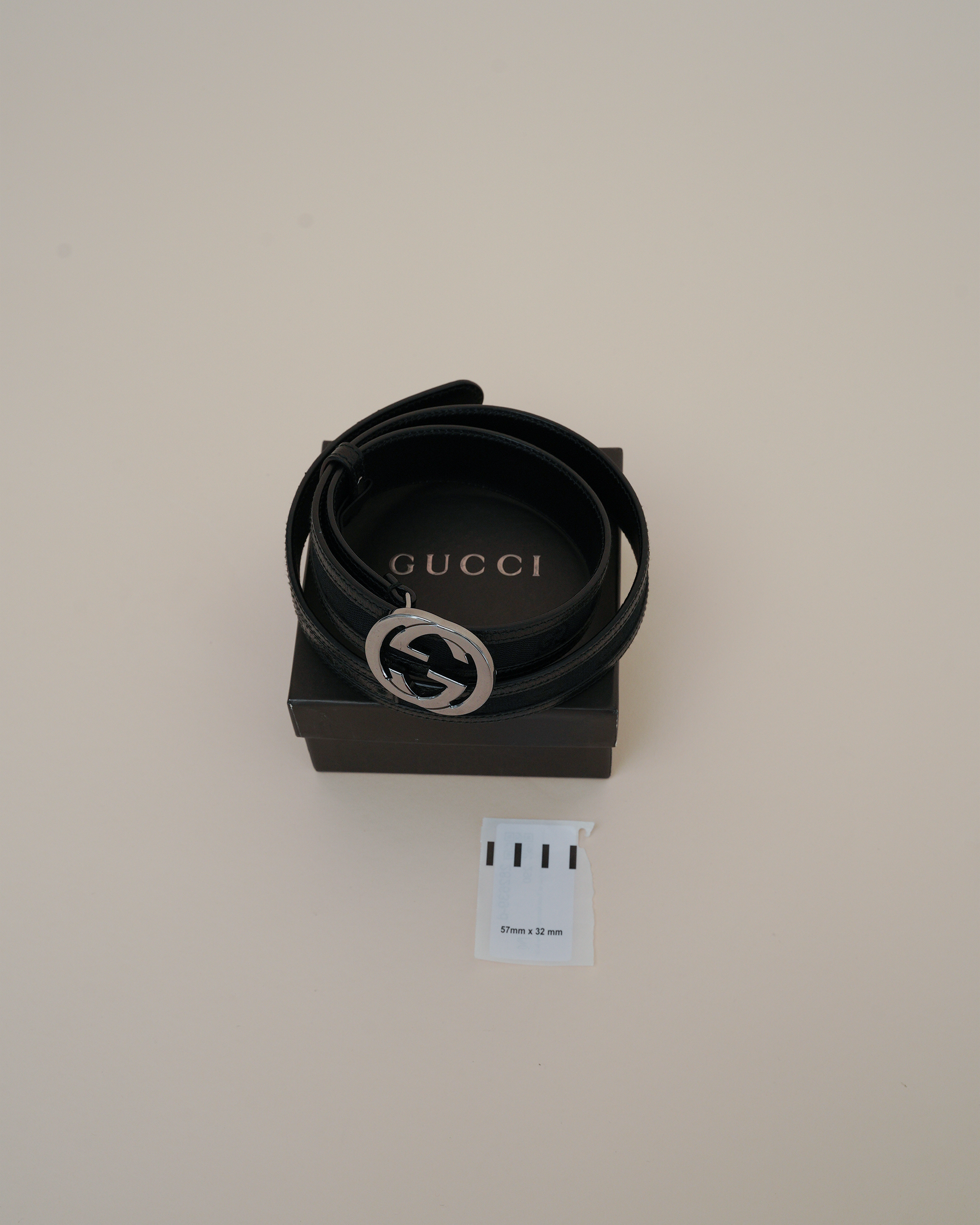 Gucci by Tom Ford Leather Midi Dress & Gucci "Supreme" Belt Set.