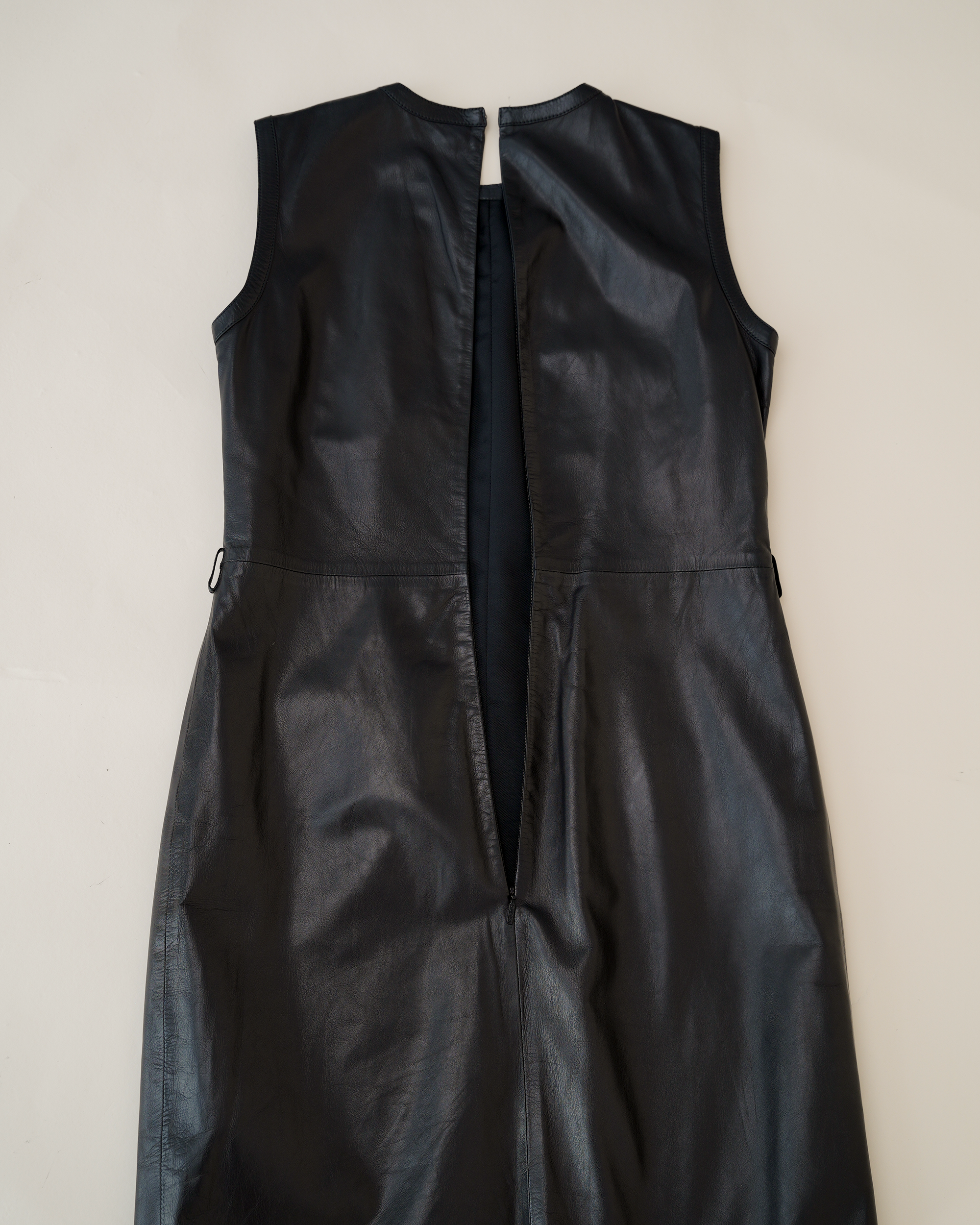 Gucci by Tom Ford Leather Midi Dress & Gucci "Supreme" Belt Set.
