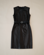 Gucci by Tom Ford Leather Midi Dress & Gucci "Supreme" Belt Set.