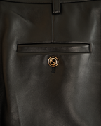 Gucci by Alessandro Michele Black Plongé Leather Flared Trousers