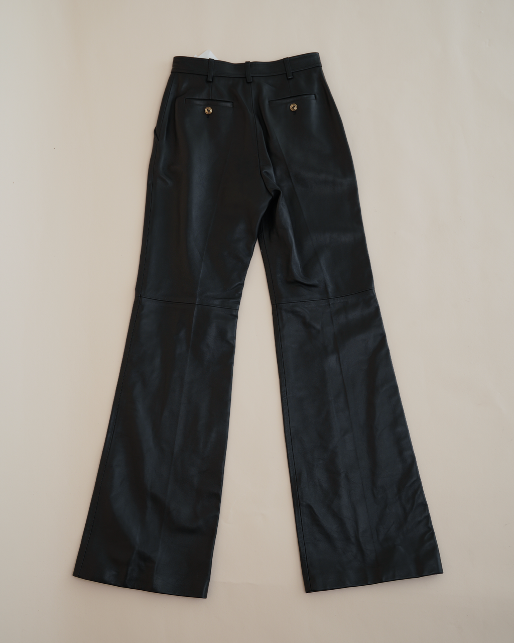Gucci by Alessandro Michele Black Plongé Leather Flared Trousers